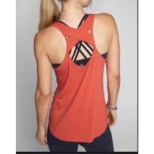 Athleta Women's Crossback Yogini Tank Top Sleeveless Orange Size XS